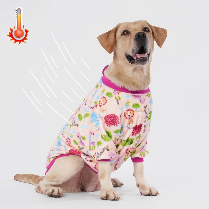 Теплий зимовий пуловер LovinPet для собак Бульдога, рожевий XX-Large. Зимовий одяг для тварин, комфортний фланелевий халат, одяг для собак на осінь та зиму