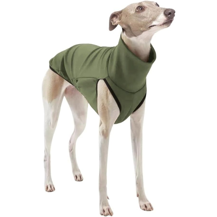Тепла жилетка для Whippet, італійський віндгорн, одяг для собак, розмір L, Military Green