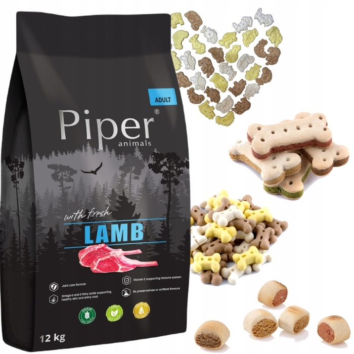 Сухий корм для собак Dolina Noteci Piper Animals з ягнятиною, 12 кг