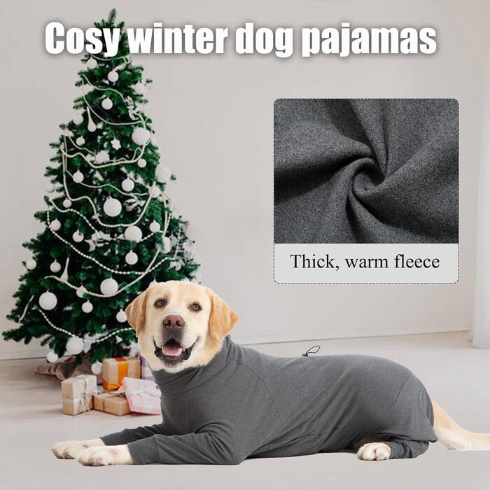 Теплий флісовий пуловер для собак Cyponpy з коміром-гетром, розмір 6XL, сірий