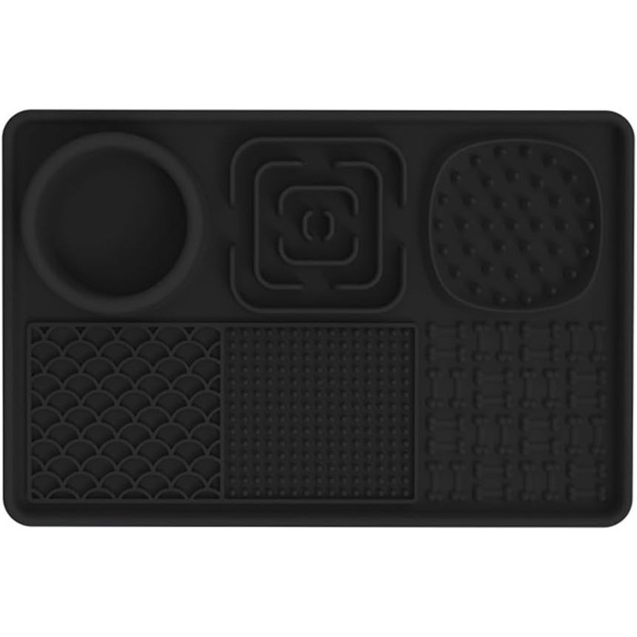 Килимок для собак та цуценят Leckmatten з присосками для повільного годування, купання та дресирування, зменшення тривоги (сірий, чорний)