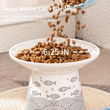 Керамічна миска для котів OMAYKEY з широким дном, 16,5 см: для комфортного харчування та захисту шиї