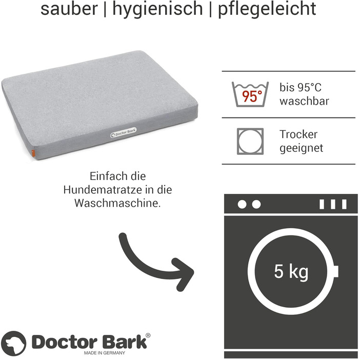 Ортопедичний лежак для собак Doctor Bark з флісовою поверхнею, 80x60 см, сірий (M)