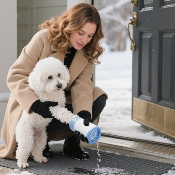 Автоматичний мийка лап для собак: електричний пристрій для чищення лап для великих собак, кошенят та цуценят. Чорний/білий, блакитно-білий кольори