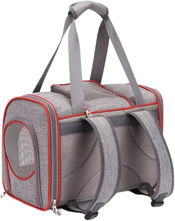 Транспортна сумка для кота Moxeupon | Переноска для кошенят | Сумка-переноска для тварин з м'якими стінками, схвалена авіаперевізниками (червона)