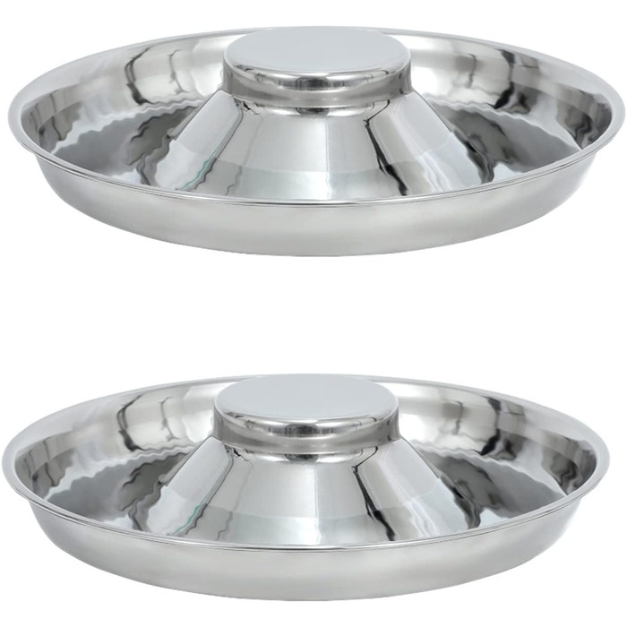 Набір з 2 мисок для собак з нержавіючої сталі LEACOOLKEY - миски для корму та води, для повільного годування, для маленьких собак, котів, тварин, сріблясті