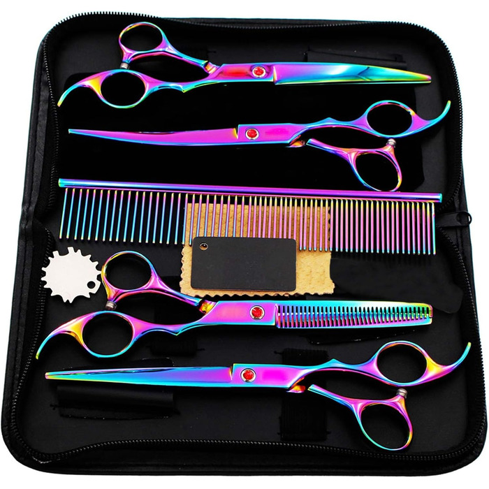 Набір професійних ножиць для грумінгу собак 6CR Edelstahl, набір для догляду за тваринами, ножиці для собак та котів