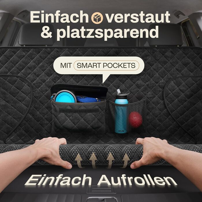 Захист для багажника авто від бруду та подряпин для собак HELDENWERK, чорний, преміум-якість, стежканий, з захистом бокових панелей та краю багажника, водовідштовхувальний, універсальний