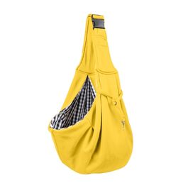 Сумка-слінг для собак: переноска для маленьких собак, жовта, з регульованим ременем