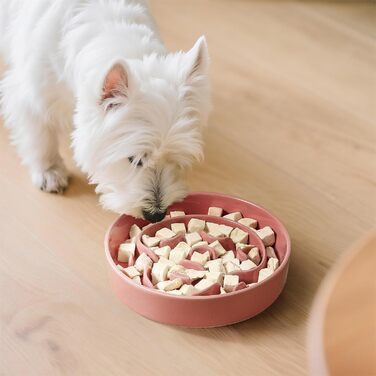 Керамічна миска протиковзаюча для маленьких собак - миска для корму для собак та котів - підходить для сухого та вологого корму - 180г (Small, Рожевий)