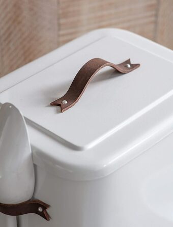 Металева фідер для кормів для собак та котів CKBLTD, 3.5 кг, з лопаткою, герметичний, з ручкою, кремовий