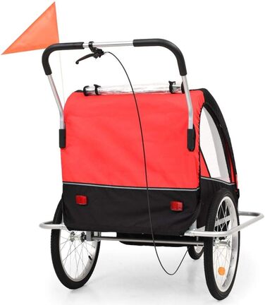 Дитячий велосипедний причіп 2-в-1 ZEYUAN, вагон для собак, чорно-червоний