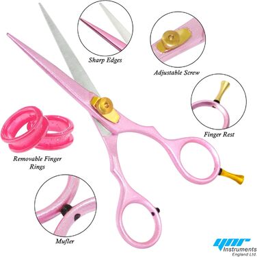 Професійний набір перукарських ножиць YNR (5,5 дюймів) – ножиці для стрижки та вирівнювання, гребінець, чохол. Підходить для чоловіків, жінок, дітей та дорослих.