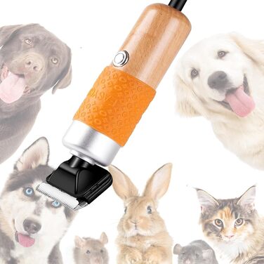 Електричний тепихарський ножик з регулюванням глибини зрізу, машинка для стрижки собак, 6 швидкостей, для тварин та килимів (Помаранчевий)