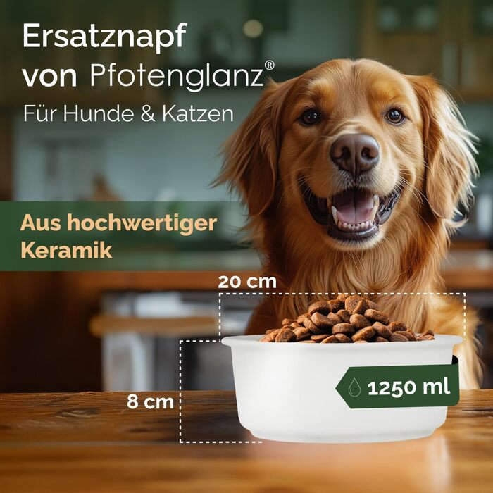 Керамічна годівниця для собак - велика миска для корму 1250 мл. Миска для їжі та води для собак та котів