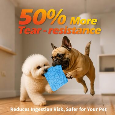 Силіконові килимки від протікання для котів та собак (2 шт.), повільне годування, 60 присосок, проти нудьги та тривоги (Блакитний+Зелений-US, L)