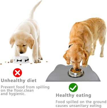 Килимок для котячого корму, силіконовий, неслизький, водонепроникний, сірий (темно-сірий)