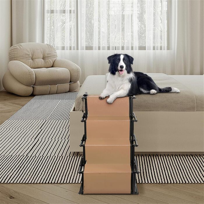 Рампа для собак у машину, складна, регульована висота, до 75 кг (чорний) (Brun)