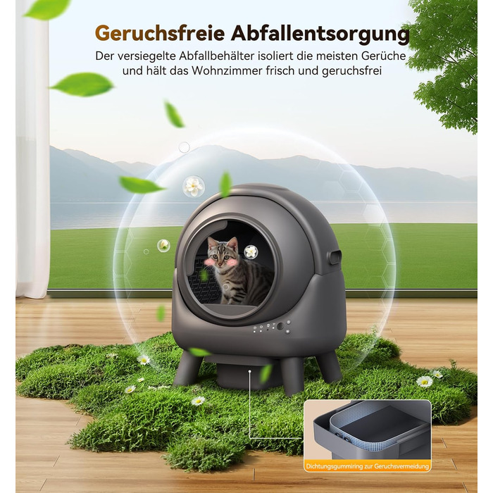 Автоматичний лоток для котів Katzenklo FEELNEEDY 65L з APP-керуванням, сенсорами безпеки та контролем запаху