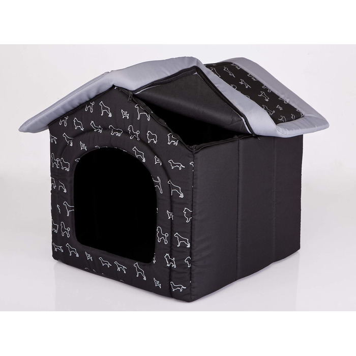 Будка для собак mittle L - 52x46x53 см, чорна, для собак
