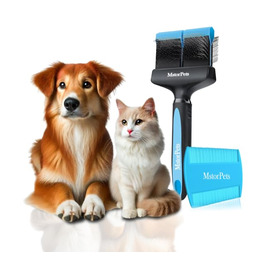 Професійна щітка для собак і котів з захисними нопочками - м'яко видаляє підшерсток, ковтуни та вузли - для догляду за довгошерстим хутром