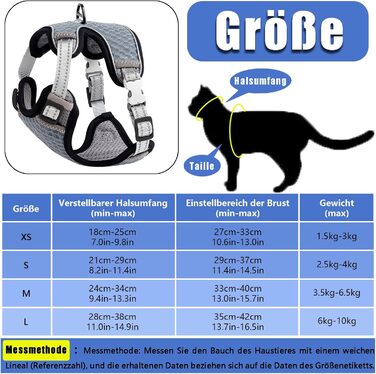 Іграшка для котів Brutgechirr Cat з мережевою тканиною, що дихає, та світловідбиваючими смугами (сірий, M)