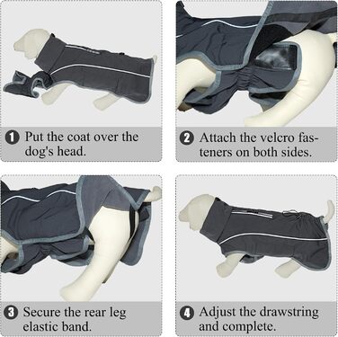 Теплий водонепроникний зимовий пуловер для собак: флісова куртка з блискавкою та світловідбиваючими елементами (сірий)