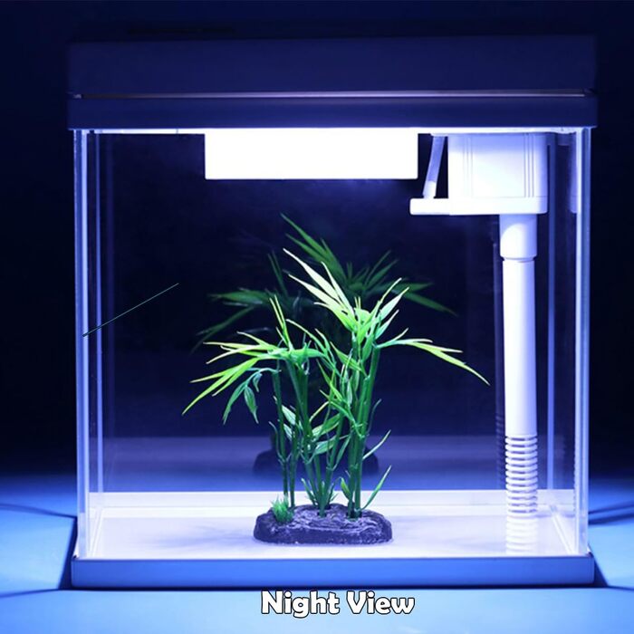 Акваріум 16 л Nano із скла з LED-підсвіткою, фільтр-системою та фільтр-болами, для прісної та морської води (білий)