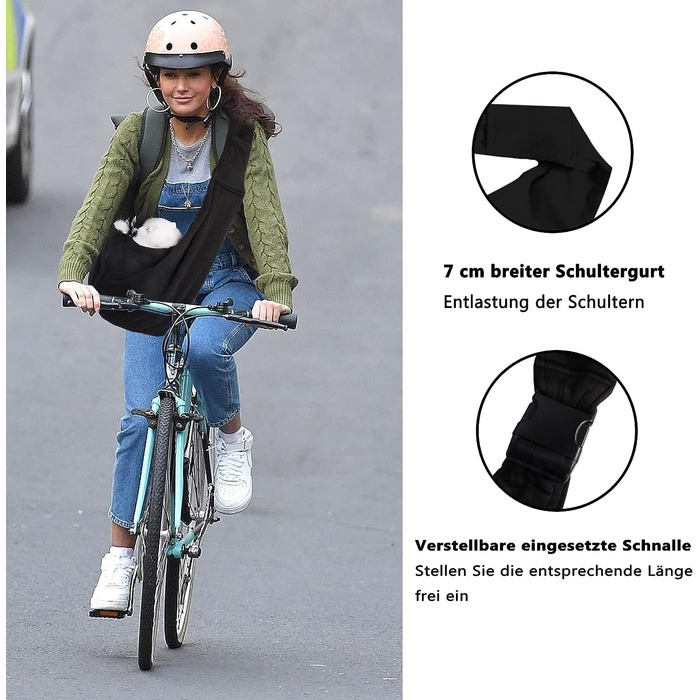 Сумка-кенгуру для цуценят до 7.5 кг, чорна: переноска для собак та котів з регульованим ремінцем