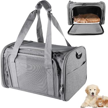 Транспортна сумка для кота/собаки WANDGU: складана, дихаюча, до 7 кг, з повідком та плечовим ременем