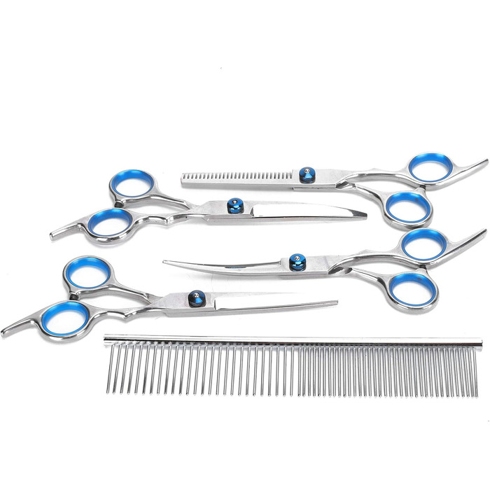 Набір для грумінгу собак: професійна шерстьова ножиці з нержавіючої сталі, набір для догляду за шерстю, тример, гребінець, для собак та котів