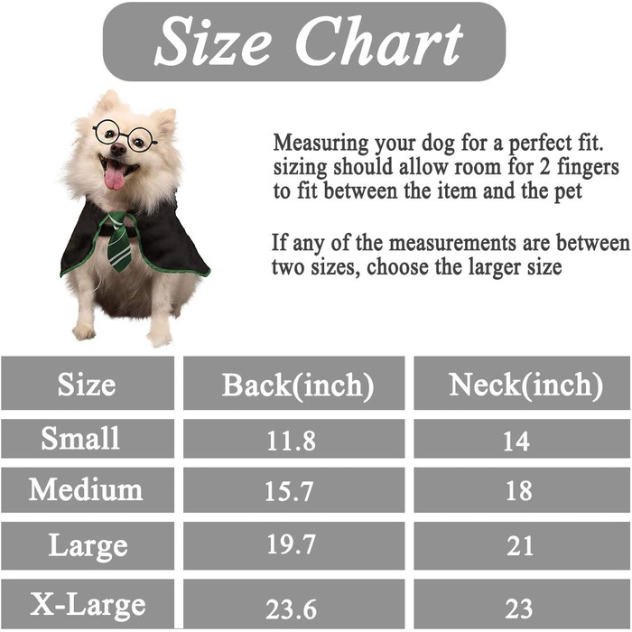 Костюм на Хелловін для собак Coomour, костюм чарівника, одяг для домашніх тварин з окулярами (середній, зелений)