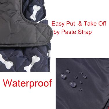 Теплий водонепроникний зимовий накидка для собак, блакитний, розмір S - JoyDaog