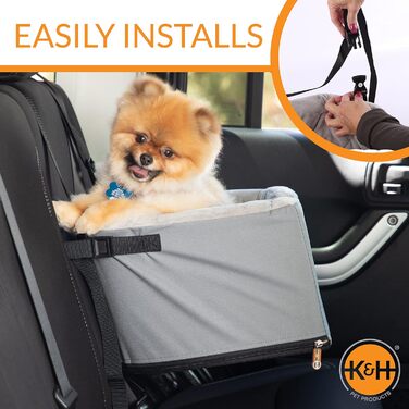 Автокрісло для тварин K&H Hangin' Bucket Booster, сіре, 40,6x37,8 см