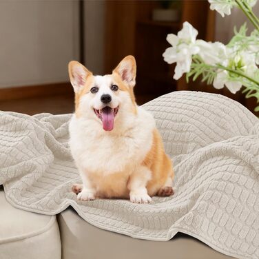 Водонепроникний коврик для собак H.Versailtex, 80 x 100 см, для собак та котів, бежевий