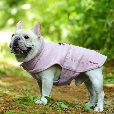 Теплий зимовий пуховик VIVAGLORY для собак, флісова куртка з захистом живота та клямками, світловідбиваючий, регульований, рожевий, S (обхват грудей 45-54 см, шиї ~30 см)