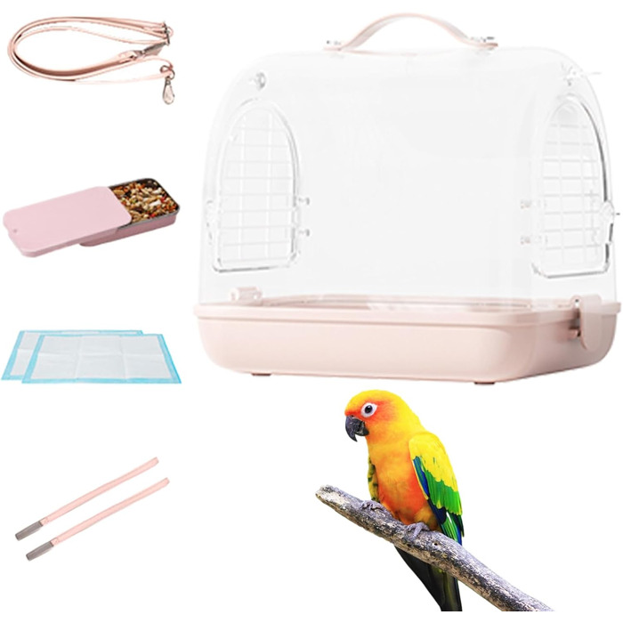 Трансформер для перевезення птахів Nymphensittich: рюкзак-переноска для птахів, прозорий клітка, м'яка переноска, клітка для подорожей з птахами | Переноска для птахів на відкритому повітрі, знімна переноска для хом'яків, прозора переноска для домашніх тв