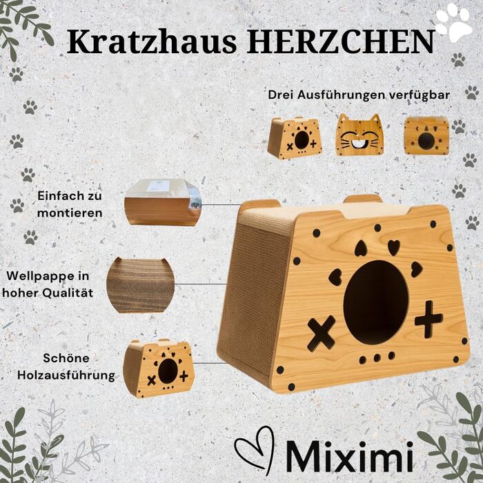 Дім-кігтеточка для котів Klein - екологічні меблі з картону, легкі, стабільні та компактні. Ідеально для маленьких квартир та котів будь-якого віку