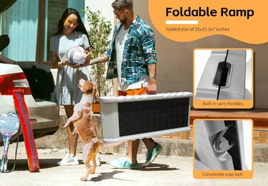 Рампа для собак PawStep 50893 – складана, з м'яким покриттям, для великих собак до 136 кг – для авто, SUV, вантажівок