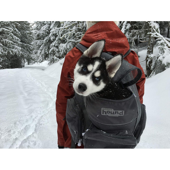 Рюкзак для собак Outward Hound PoochPouch, регульований, сірий