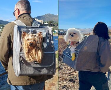 Плед-рюкзак для кота Pecute, сірий, класичний, до 6 кг