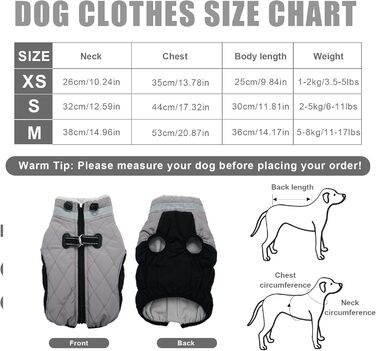 Водонепроникний зимовий одяг для собак Fadcaer: тепла куртка з флісовою підкладкою, світловідбивачі, для холодної погоди, з блискавкою, сірий, розмір Small