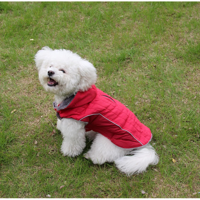 Теплий флісовий худі для собак середнього розміру, розмір L, червоний (1 шт.)