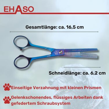 Ножиці моделювальні EHASO, титанові, 16,5 см, 46 зубців