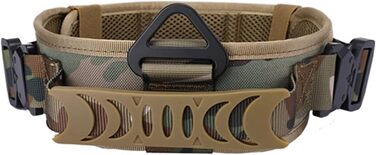 Нашийник для собак Vmokki з м'якою підкладкою, 7 см, з двома пряжками, контрольний ручка, тактичний, регульований, для великих собак (камуфляж)