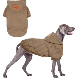 Світшот для великих собак BEAUTYZOO з кишенями, одяг для собак, підходить для маленьких та середніх собак, хлопчиків та дівчаток, матеріал – вафельна ламінована бавовна, халат для домашніх тварин з отвором для шапки, розмір 2XL (Спина: 69 см, Груди: 90 см, Шия: 63.5 см), кольор