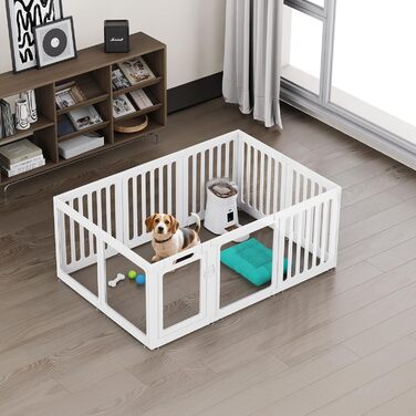 Клітка для цуценят FASNATI з акрилу, 60 см, прозора, для маленьких собак, 10 панелей, 150 x 100 x 60 см