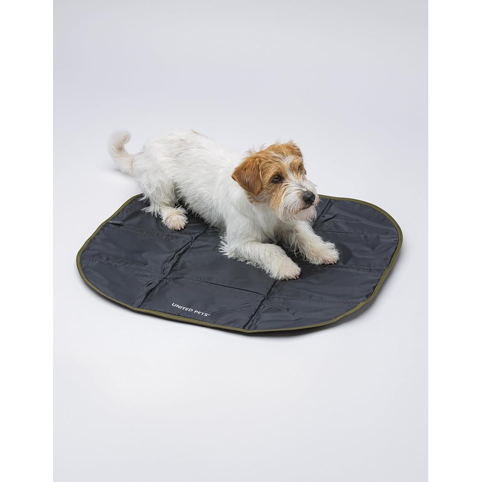 Килимок для собак Lazy Dog Mat від United Pets – портативне, складне ліжко для собак, ідеально підходить для ресторанів та подорожей. Легкий килимок для собак, чорно-зелений, універсальний розмір