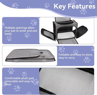 Транспортна сумка для кота/собаки, переносний рюкзак для тварин, сіра, до 6 кг