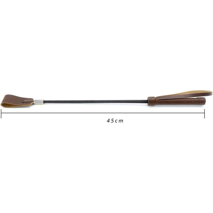 Вертикальна батіг для коней, 45 см, коричневий, батіг для коней, виготовлений з PU-шкіри, з неслизькою ручкою, для їзди верхи, тренувань, косплей